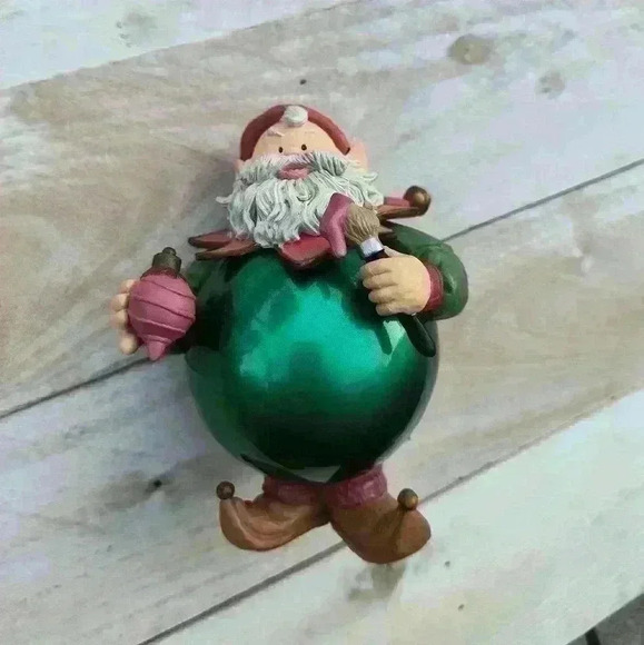 Vintage 90s Matrix Collections Santa Elf Bauble Christmas Ornament With Box - Picture 8 of 11